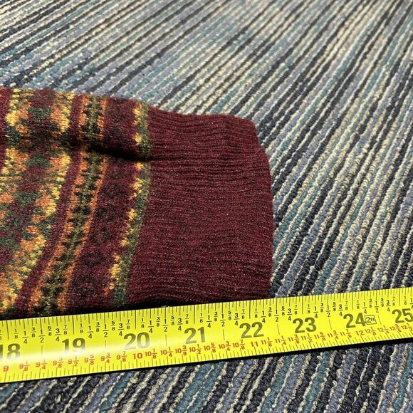 J Crew Mercantile Adult Crewneck Sweater Size Large L All Over Print Lambs Wool - Picture 7 of 7